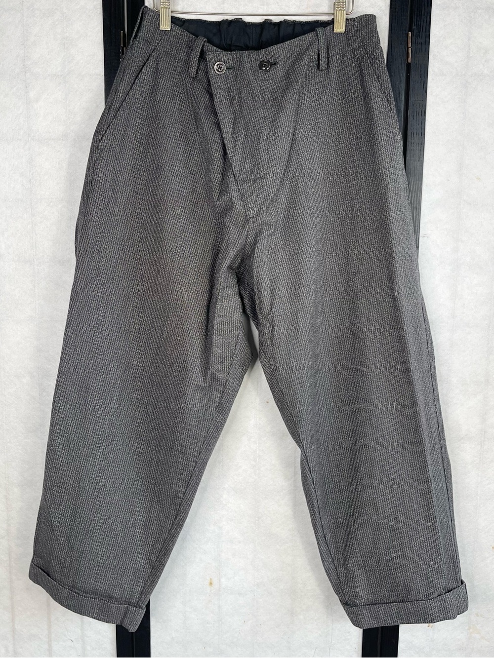Yohji Yamamoto Black Cotton Trousers. Size: 2